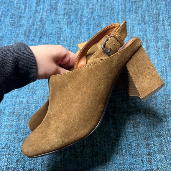 Gentle Souls Tami Slingback Mules in Walnut Suede - Picture 3 of 9